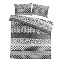 Meilleur prix ⭐ Paris Prix Parure De Lit 3 Pièces Stereo 240x220cm Blanc & Noir ????