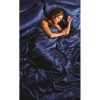 Nouveau 🤩 Home Drap De Satin - Parure De Lit Satin Bleu Nuit - 6 Pièces 🌟