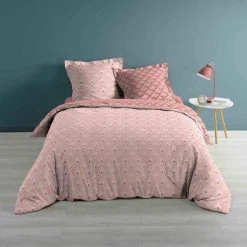 Nouveau 🎉 Paris Prix Parure De Lit 3 Pièces Meloe 240x220cm Rose 😉