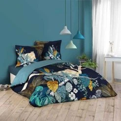 Sortie 🛒 Paris Prix Parure De Lit 3 Pièces Mistic 240x220cm Bleu 👏