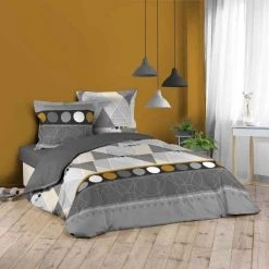 Bon marché 🔔 Paris Prix Parure De Lit 3 Pièces Triennale 240x220cm Gris ❤️