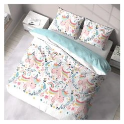 Nouveau 🎁 Parure Housse De Couette Enfant En Microfibre PISTILA ⭐