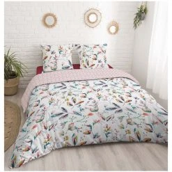 Tout neuf 🥰 ACTUEL Parure Housse De Couette En Coton 57 Fils Motif Floral VICTOIRE 🔥