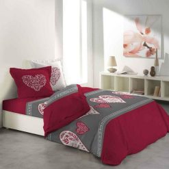 Promo ✨ Paris Prix Parure De Draps 4 Pièces Sweet Heart Rouge ????