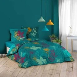 Bon marché ❤️ Paris Prix Parure De Lit 3 Pièces Analisa 240x220cm Bleu 🌟