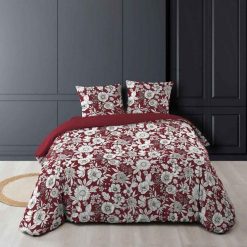 De gros ???? Paris Prix Parure De Lit 3 Pièces Milady 260x240cm Bordeaux ????