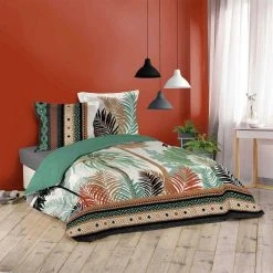 Bon marché ✨ Paris Prix Parure De Lit 3 Pièces Terra Nova 240x220cm Vert 🤩