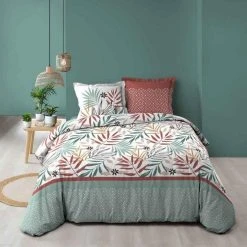 Sortie 😀 Paris Prix Parure De Lit 3 Pièces Melvina 240x220cm Vert ✨