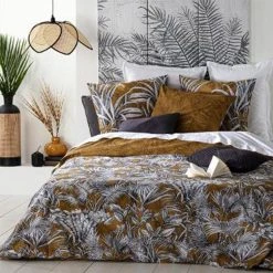 Meilleure vente 🎉 Parure De Lit 3 Pièces Canopeira 240x220cm Marron 🌟