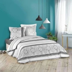 Remise 💯 Paris Prix Parure De Lit 3 Pièces Andrew 240x220cm Gris 🥰