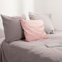 Remise ???? Parure De Lit 3 Pièces Coton Lavé 260x240cm Taupe ❤️