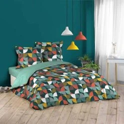 Coupon 🧨 Paris Prix Parure De Lit 3 Pièces Rythmo 240x220cm Orange ❤️