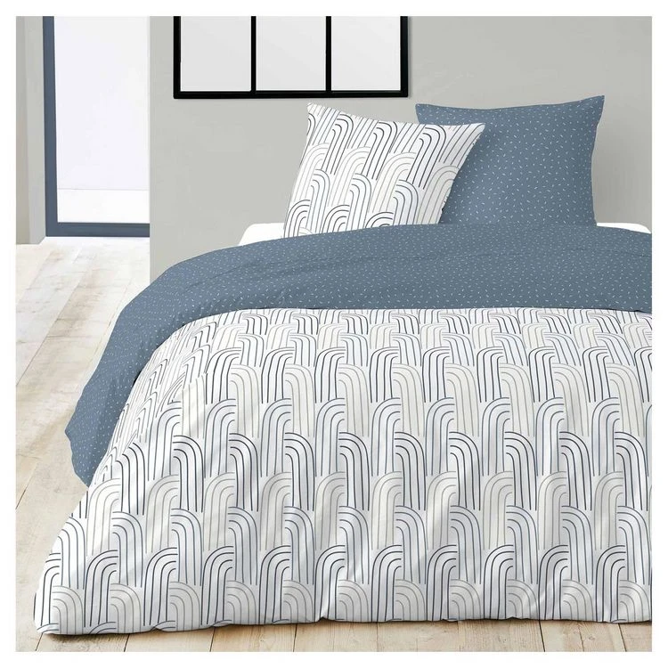 Bon marché ✔️ Parure Housse De Couette En Coton 57 Fils CROSS 😉 1 Bon marché ✔️ Parure Housse De Couette En Coton 57 Fils CROSS 😉