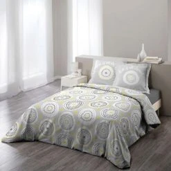 Budget ✨ Paris Prix Parure De Lit 3 Pièces Disco 240x220cm Jaune & Gris 🎉