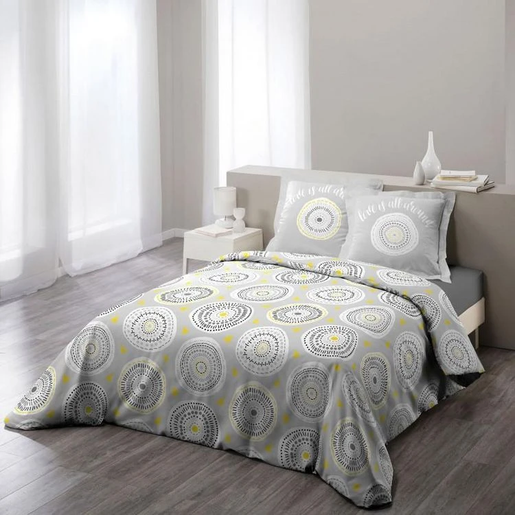 Budget ✨ Paris Prix Parure De Lit 3 Pièces Disco 240x220cm Jaune & Gris 🎉 1 Budget ✨ Paris Prix Parure De Lit 3 Pièces Disco 240x220cm Jaune & Gris 🎉