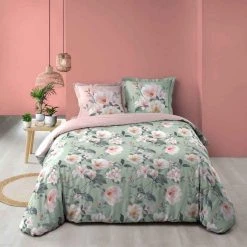 Sortie ❤️ Paris Prix Parure De Lit 3 Pièces Alissia 240x220cm Menthe 😍