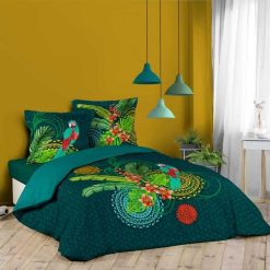 Grosses soldes ✔️ Paris Prix Parure De Lit 3 Pièces Calatea 260x240cm Bleu ⌛