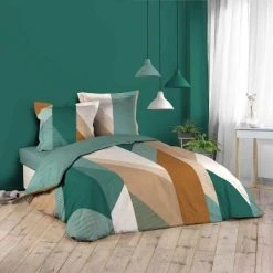 Acheter 😉 Paris Prix Parure De Lit 3 Pièces Malone 240x220cm Vert 👍