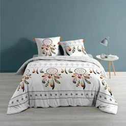 Nouveau 👍 Paris Prix Parure De Lit 3 Pièces Nomade 240x220cm Blanc 🥰