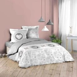 Grosses soldes 🔥 Paris Prix Parure De Lit 3 Pièces Valentina 240x220cm Blanc 👏