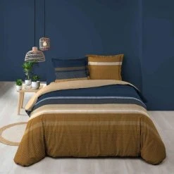 Budget 🧨 Paris Prix Parure De Lit 3 Pièces Massaï 260x240cm Naturel 🧨