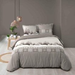 Promo ✨ Paris Prix Parure De Lit 3 Pièces Chalet 240x220cm Gris ✨