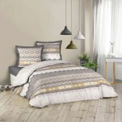 Sortie 🌟 Paris Prix Parure De Lit 3 Pièces Zaparos 240x220cm Gris ✔️