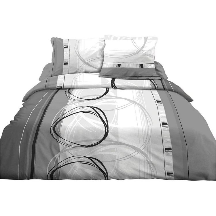 Kaliss Parure 4 pièces Roue libre gris 2 personnes 100% coton 57 fils Top 10 ???? Kaliss Parure 4 Pièces Roue Libre Gris 2 Personnes 100% Coton 57 Fils ???? -LOLLYBEL Magasin unnamed file 955