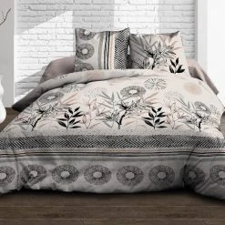 Meilleure vente 😉 Kaliss Parure 4 Pièces Stevia 2 Personnes 100% Coton 57 Fils 😀