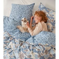 Bon marché ???? ACTUEL Parure Housse De Couette En Coton 57 Fils Motif Floral AIMELINE ????