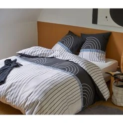 Meilleure vente 🤩 Parure Housse De Couette En Coton 57 Fils SYLVIE 🔥