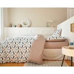 Acheter 🥰 ACTUEL Parure Housse De Couette En Coton 52 Fils Motif Art Déco ADELE ✔️